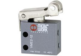 3/2-Wege-Miniaturventil mechan., Rollenhebel, NO, 4 mm seitlich