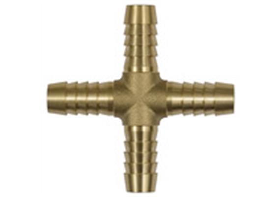 Kreuz-Schlauchverbindungsstutzen, für Schlauch LW 13 mm, Messing