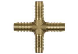 Kreuz-Schlauchverbindungsstutzen, für Schlauch LW 5 mm, Messing