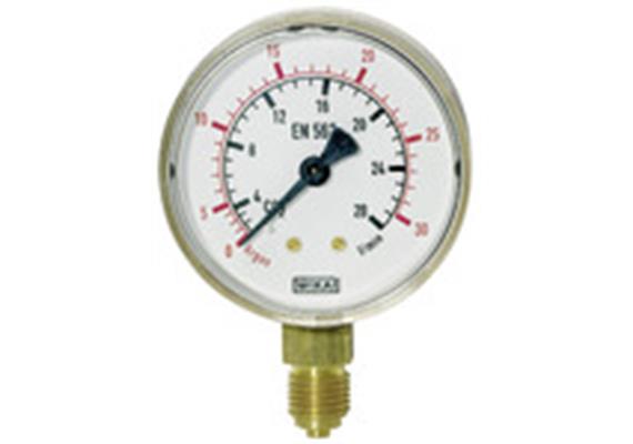 Manometer neutral, G 1/4 radial unten, 0 - 20/40 bar, Ø 63 mm