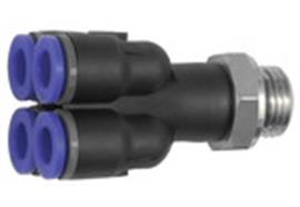 Mehrfachverteiler »Blaue Serie«, 4-fach, drehbar, G 1/8 a. Ø 4mm