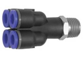 Mehrfachverteiler »Blaue Serie«, 4-fach, drehbar, R 1/4 a. Ø 4mm