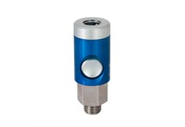 Schnellverschluss-Druckknopf-Kupplung DN7.4, absperrend, 2-Stufig, Messing/Stahl/Aluminium