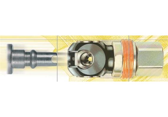 Schnellverschluss-Schwenk-Kupplung DN6, absperrend, 2-Stufig, Stahl