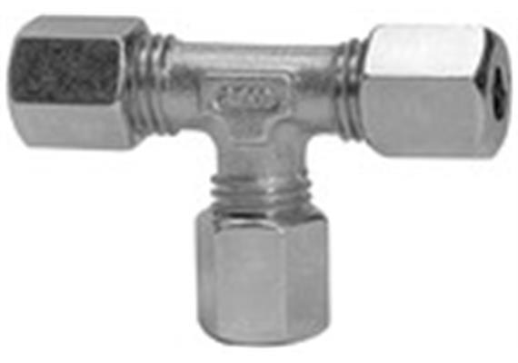 T-Verschraubung, Rohr-Außen-Ø 10 mm, Stahl verzinkt