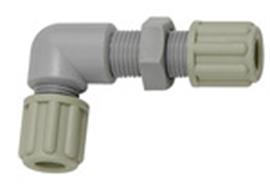 Winkel-Schottverbindung, M14x1,5, für Schlauch 6/8 mm, SW 19, PA