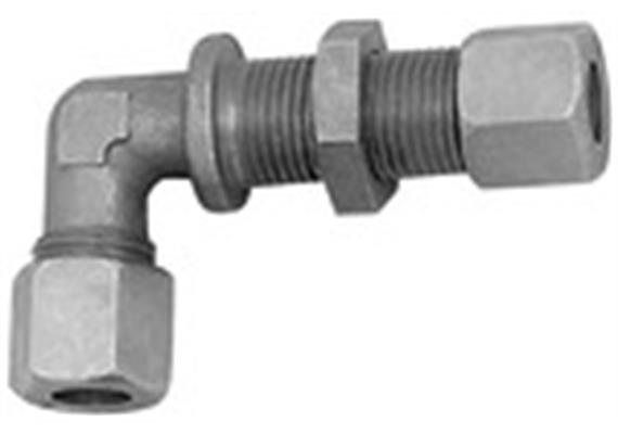 Winkel-Schottverschraubung, Rohr-Außen-Ø 12 mm, Stahl verzinkt