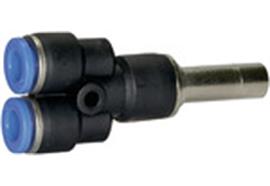 Y-Steckverbindung, Stecknippel 4 mm »Blaue Serie« mini, Schl.-Ø 3