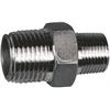 Double threaded nipple reducing, hexagonal, G1/2male - G3/8male, stainless steel 1.4408