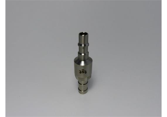 Plug with check valve DN11, closing, Stainless Steel