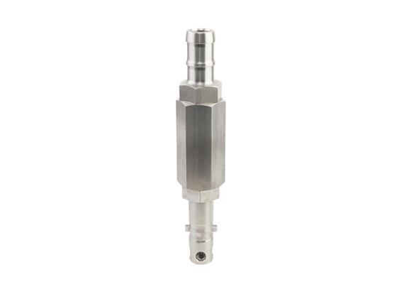 Plug with check valve DN19, closing, Heavy-Duty Range, Stainless Steel