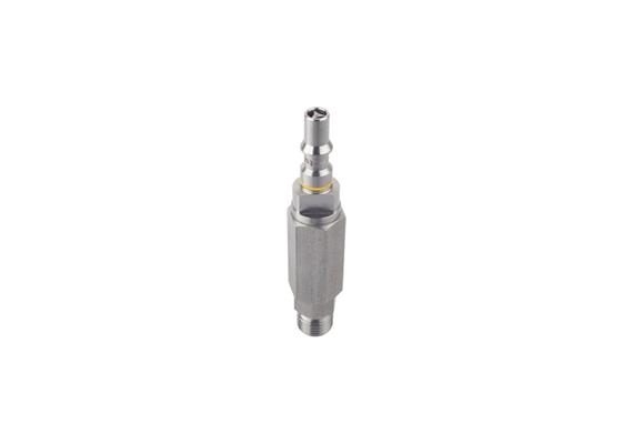 Plug with check valve DN6, closing, non-interchangeable, Stainless Steel