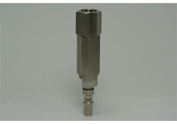 Plug with check valve DN6, closing, non-interchangeable, Stainless Steel