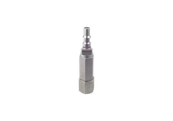 Plug with check valve DN6, closing, non-interchangeable, Stainless Steel