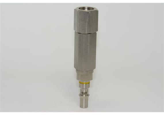 Plug with check valve DN6, closing, non-interchangeable, Stainless Steel