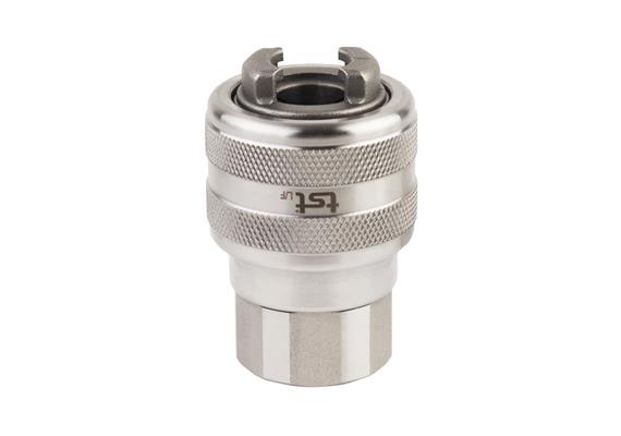 Quick action coupling DN11 heavy duty, closing, 2-steps, stainless steel