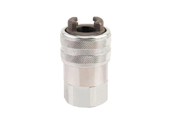 Quick action rotating sleeve coupling DN19, closing, 2-steps, steel