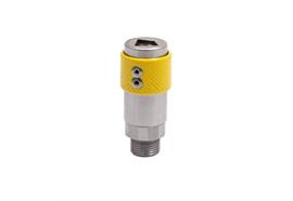 Quick action rotating sleeve coupling DN6, closing, 2-steps, stainless steel, non-intercha