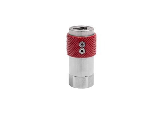 Quick action rotating sleeve coupling DN6, closing, 2-steps, stainless steel, non-intercha