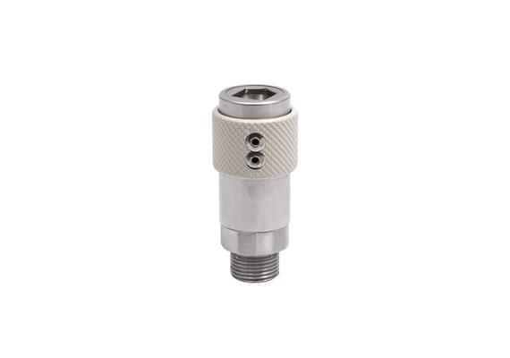 Quick action rotating sleeve coupling DN6,closing,2-steps,stainless steel,non-interchangea