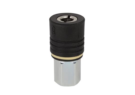 Quick action sliding sleeve coupling DN5.5, closing, 2-steps, Brass