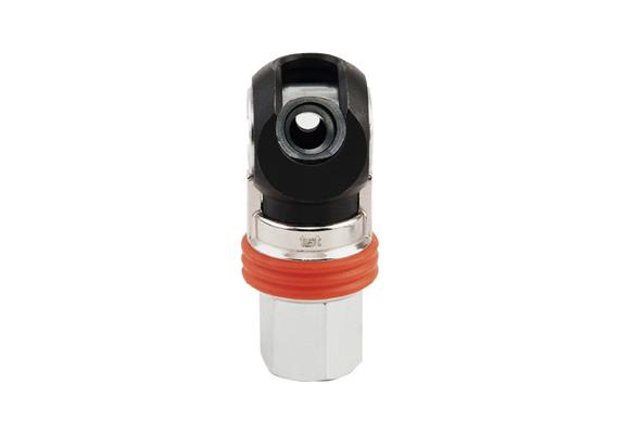Quick action swing coupling DN8, closing, 2-steps, steel