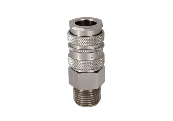 Coupleur rapide coulissant DN10, barrer, 1étape, laiton/acier