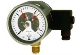 Kontaktmanometer, G 1/2 radial unten, Messber. 0-160,0 bar, Ø 100