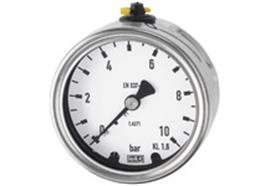 Manometer, CrNi-Stahl, G 1/2 hinten exzentr., 0 - 10,0 bar, Ø 100