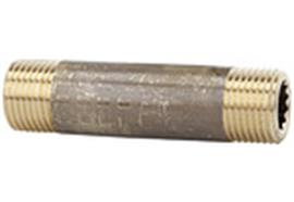 Rohrdoppelnippel, G 1 1/2, Länge 120 mm, Messing blank